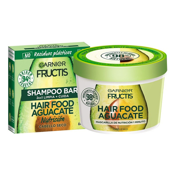  Kit Shampoo + Mascarilla Garnier Fructis Hair Food Aguacate