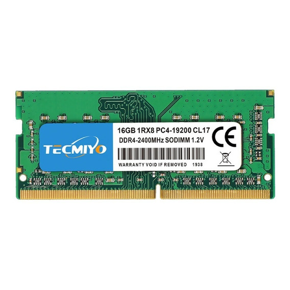 Memoria RAM gamer color verde 16GB 1 Tecmiyo 16G1RPC4-19200S-G0