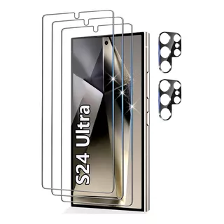 3 Pzs Micas + 2 Pzs Lentes Protectora Para Samsung S24 Ultra