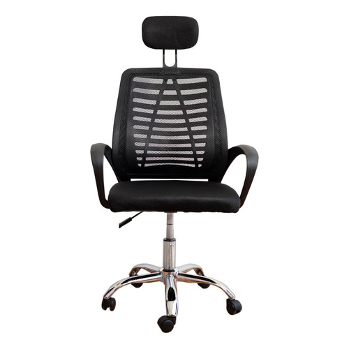 Silla Ergonómica Inngroup Reclinable Con Cabecera Oficina Color Negro Material del tapizado Mesh