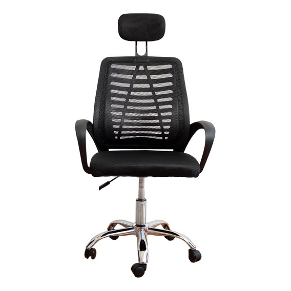 Silla Ergonómica Inngroup Reclinable Con Cabecera Oficina Color Negro Material del tapizado Mesh