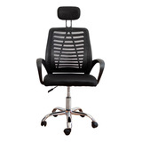 Silla Ergonómica Inngroup Reclinable Con Cabecera Oficina Color Negro Material Del Tapizado Mesh