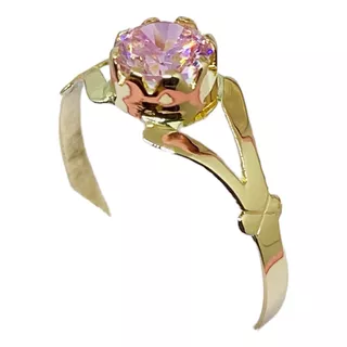 Anillo Rosa Francia Oro 18k Compromiso Casamiento - Garantia