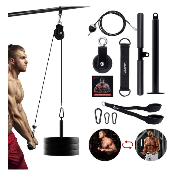 Set Polea Hogar Biceps/triceps +barra +cable +rueda +baston