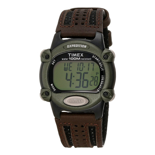 Reloj Mujer Timex T48042 Cuarzo 39mm Pulso Marron En Cuero