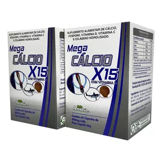 Mega Cálcio X15 - 60 Cápsulas - Combo Duplo