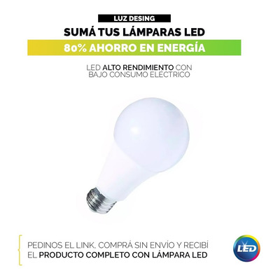 Colgante Media Esfera 40cm Color Ideal Cocina Apto Led Fz Sf