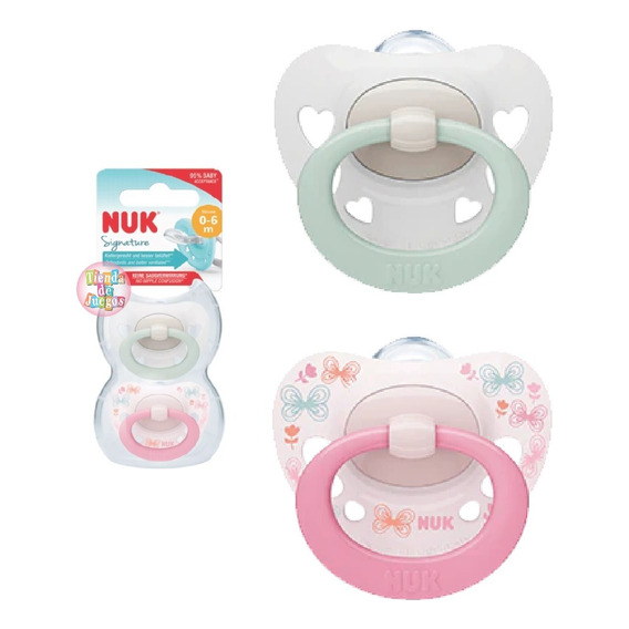 Chupete X 2 Nuk Signature Silicona 0 - 6 Meses C/ Estuche