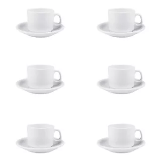 Taza Desayuno Y Plato Porcelana Gastronomia Kit X 6 Unidades