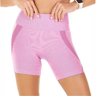 Short Fitness Mescla Sem Costura Rosa -v03