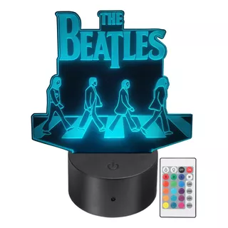 Lámpara Led The Beatles Acrílico Rgb Personalizada