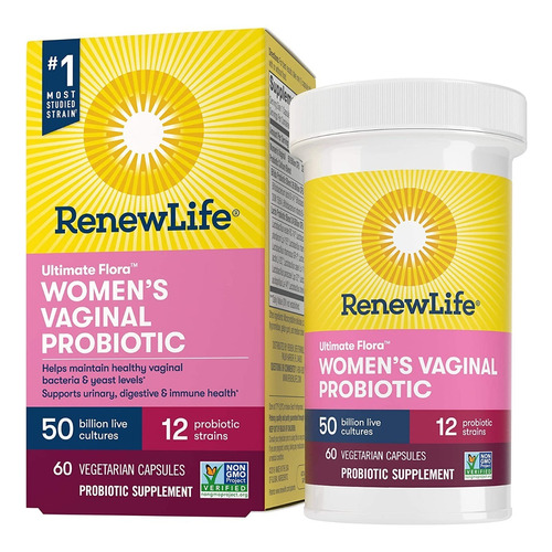 Renew Life Probiótico Mujer 50 Billones Vaginal 60 Cápsulas Sabor Sin Sabor