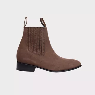 Botín Charro Unisex Horsag 100% Piel Nubuck Suela De Cuero