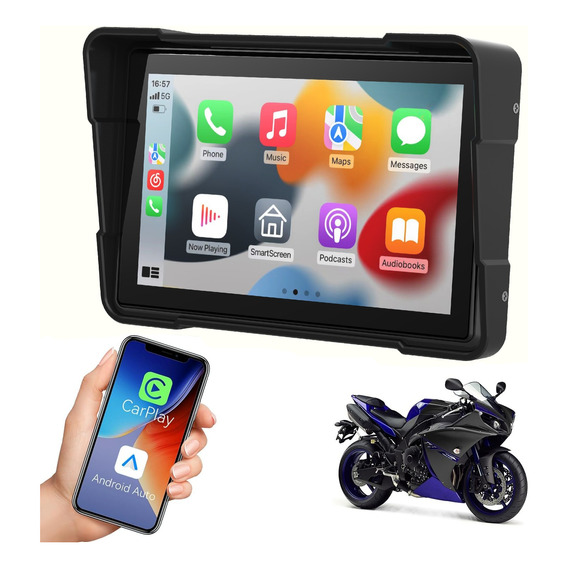 Estéreo Portátil Para Motocicletas Con Carplay Inalambrico