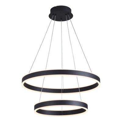 Colgante Bi Led Doble 60/40cm Negro Diseño L97120 120w Mks