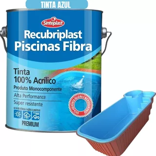 Tinta De Piscina Fibra Recubriplast 3,6l Azul Rende Até 50m²