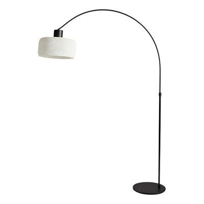 Lampara De Pie Arco Large Negra Difusa Moderna Apto Led Lp Blanco Negro