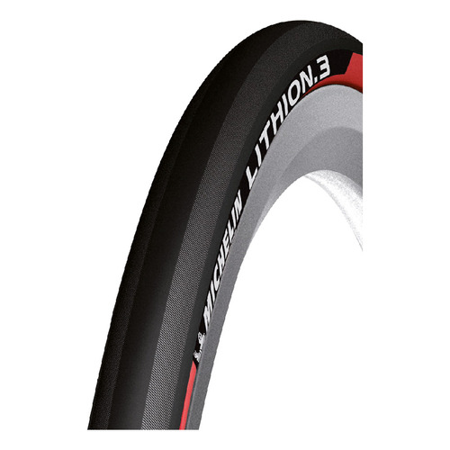 Llanta Michelin 700x23c Lithion 3 Plegable Roja Ruta Color Negro/Rojo