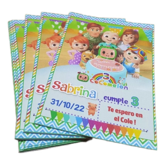 Invitaciones Infantiles Tarjetas Personalizadas X5 Unidades