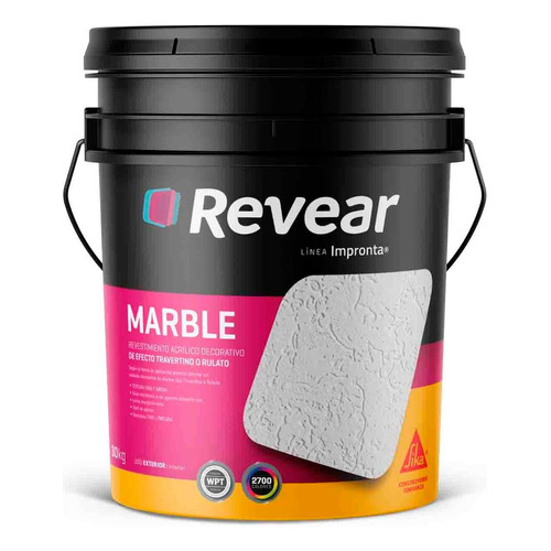 Revear Revestimiento Marble Fino/medio 30 Kg Rex Color Blanco Fino