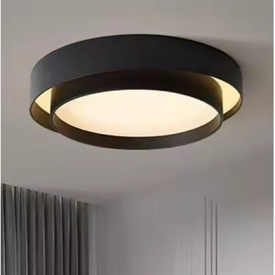 Plafon Led Sal Negro Aplique 40cm 27w Luz Calida Dx