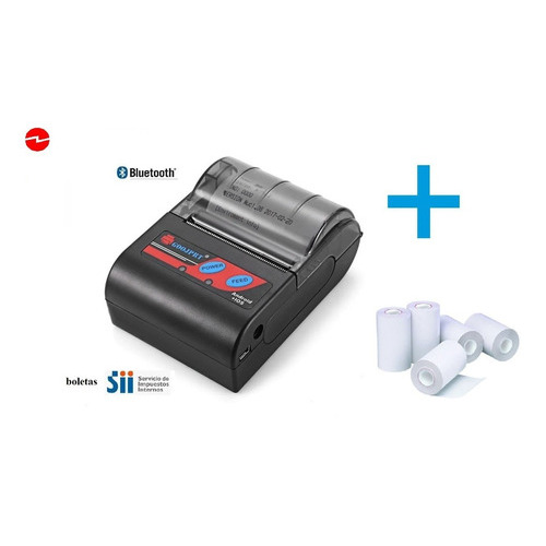 Impresora Mini Bluetooth Inalámbrica Boleta Sii Electrónica Color Negro