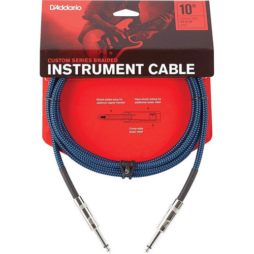 Daddario Pw-bg-10bu Cable Instrumento Guitarra Bajo 3 Metros