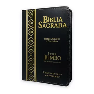 Bíblia Letra Gigante Jumbo Com Índice E Harpa Preta