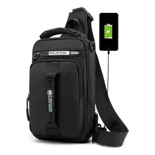 Mochila Antirrobo Bolso De Pecho Impermeable Con Puerto Usb