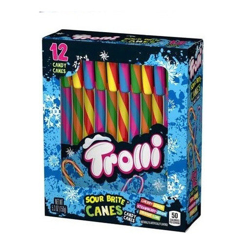 Dulces Trolli Sour Brite Candy Canes Bastones Navideños