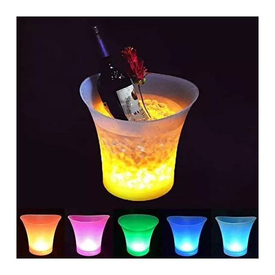 Hielera Con Luz Led Enfriador Botellas Cerveza Vinos Fiesta Color RGB