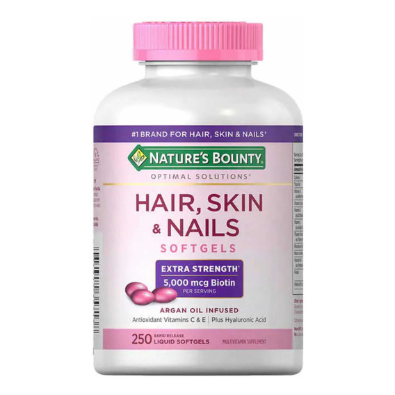 Hair Skin & Nails Biotina 5000mcg Nature´s Bounty X250 Capsu