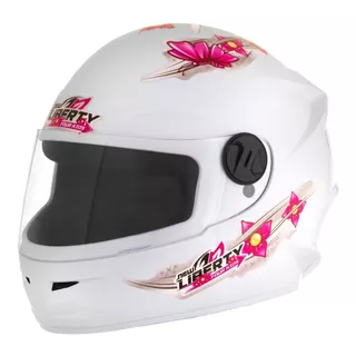 Capacete De Moto Feminino Infantil Liberty Four Girls Branco