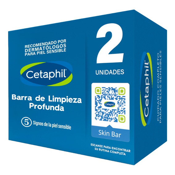 Pack X 2 Jabones Cetaphil Barra Limpieza Profunda 127g C/u Momento de aplicación Día/Noche Tipo de piel Todo tipo de piel