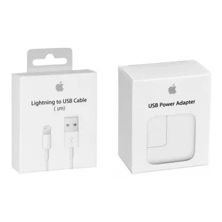 Cable Original iPhone Lightning 1m + Cargador Original 12w