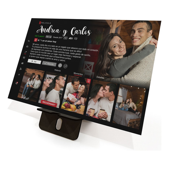 Cuadro Aluminio Personalizado Netflix - Aniversario Parejas 