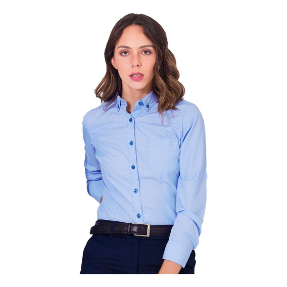 Camisa Formal Slim Fit Manga Larga Ginebra Mujer