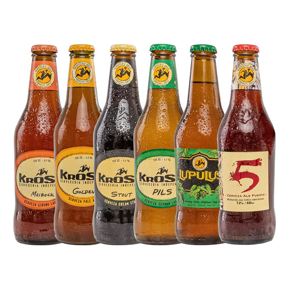 Pack 24 Cerveza Artesanal Mixta 6 Variedades  330cc Botella