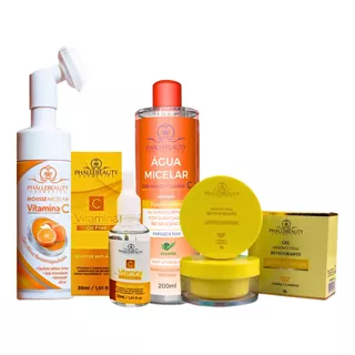 Kit Skin Care Cuidado Facial Completo Vitamina C Anti Idade