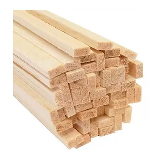 Madera Balsa Varilla 10x10mm X90cm X15 Unidades