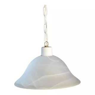 Lámpara Colgante De Vidrio Murano 40 Cm Con Cadena Blanca 