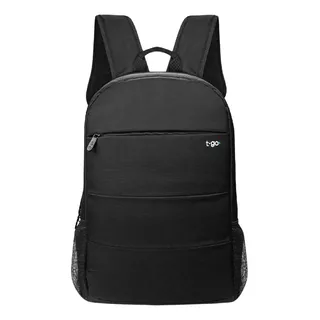 Mochila Urbana Porta Notebook Laptop 15.6 Liviana Reforzada Color Negro Diseño De La Tela Liso