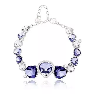 Pulseira Corrente Tatiana Cristal Roxo Swarovski 1169626