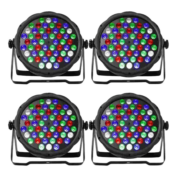 Cañón De Leds Rgb 54w Rítmico Dmx Multicolor, 4 Piezas