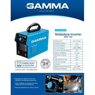 Soldadora Inverter Gamma Arc 130 - G3469ara - 50hz/60hz 220v