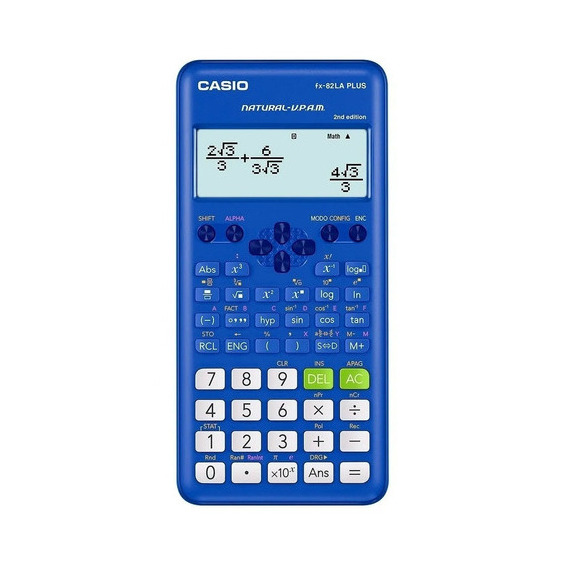 Calculadora Científica Casio Fx-82la Plus-2 252 Funciones Color Azul