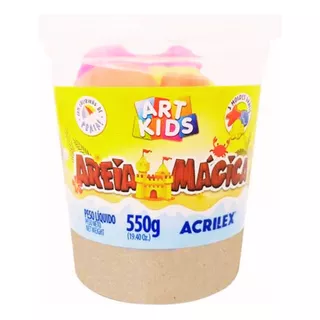 Areia Magica Cinetica Art Kids Natural 550g Acrilex Colorida