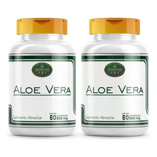 Aloe Vera 100% Puro E Natural 120 Caps 2 Frascos Babosa