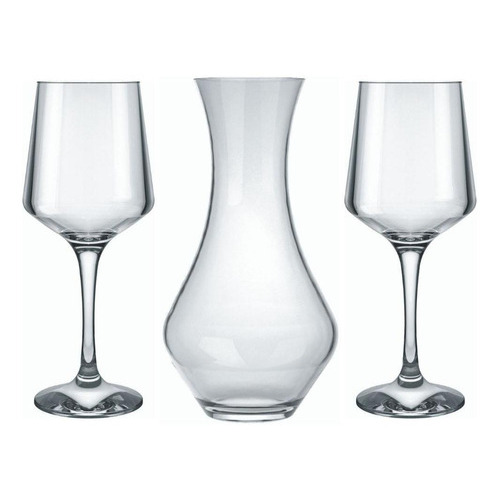 Juego de jarras decantadoras y vasos de agua de vidrio, juego de 3 unidades de color transparente