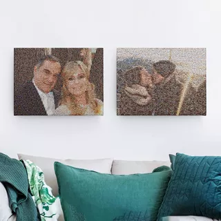 Mosaico De Fotos Personalizado En Canvas Listo Para Colgar